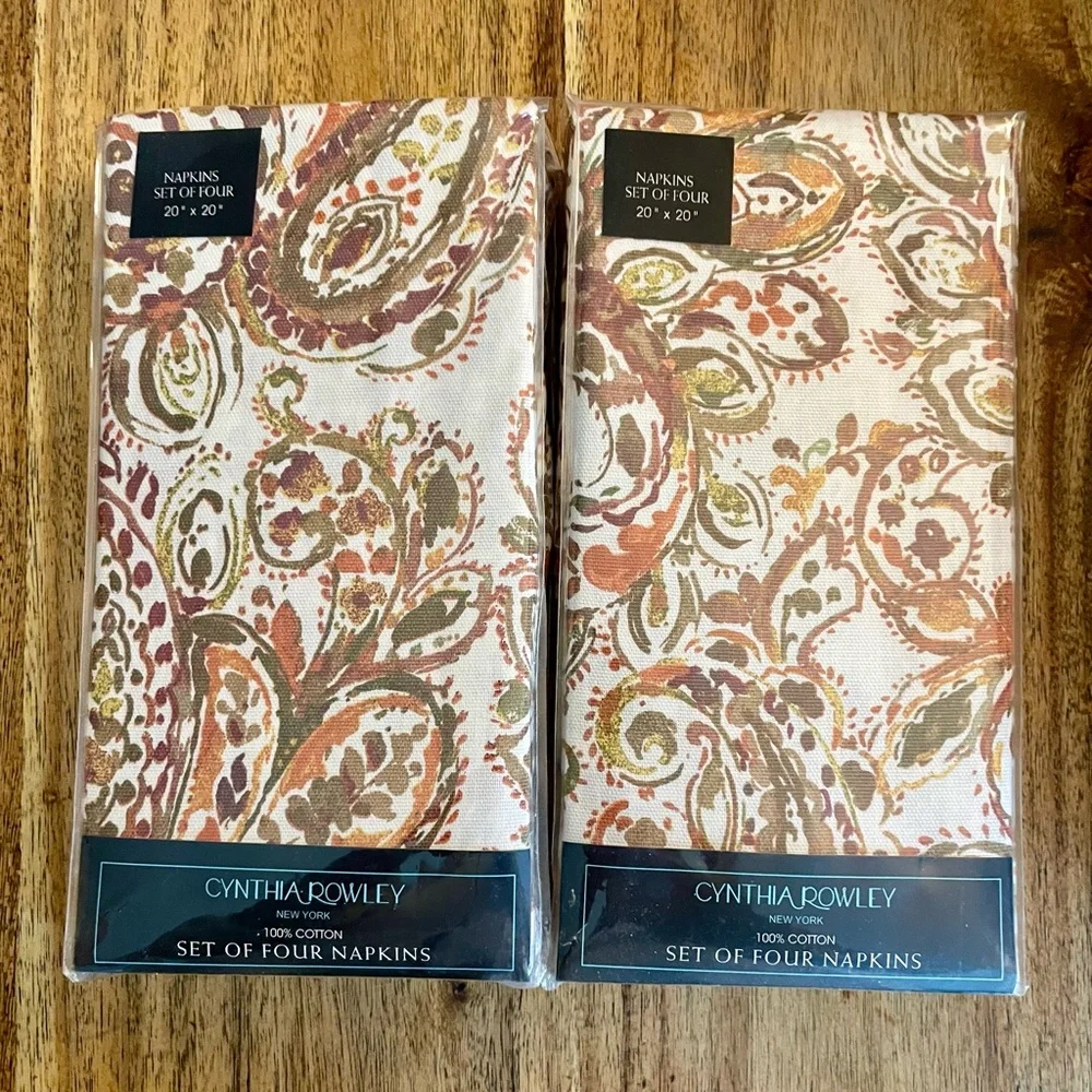 Cynthia Rowley Earthy Paisley Napkins Set - 2 sets (total 8)